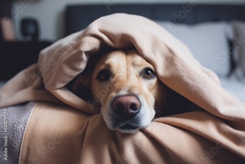 cute lovely animal dog play hide and seek in laundry cloth basket at home living with dog at home