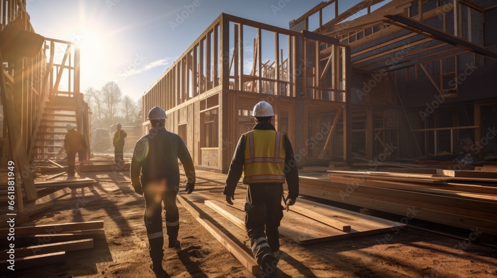 Construction Workers are Working Build A Home Construction Workers are Working Build A Home