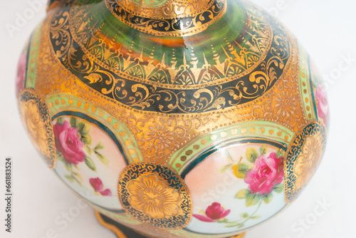 Antique Victorian Era Nippon Fine China Details With Gold Gilt And Hand Painted Flowers