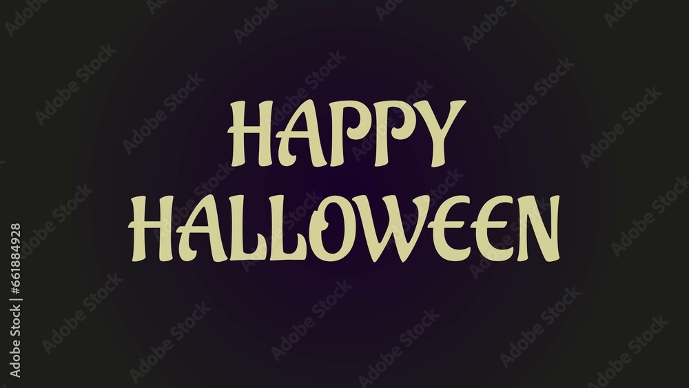 
Happy Halloween banner or poster. Minimalistic poster in purple black and yellow colours.
