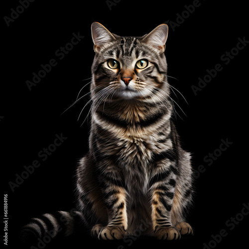 Cat view from the side, isolated background. Generative AI For Study Learning Education Children School Books Homework Classroom Reading Writing © Picture Temple