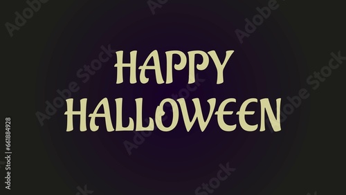  Happy Halloween banner or poster. Minimalistic poster in purple black and yellow colours. 