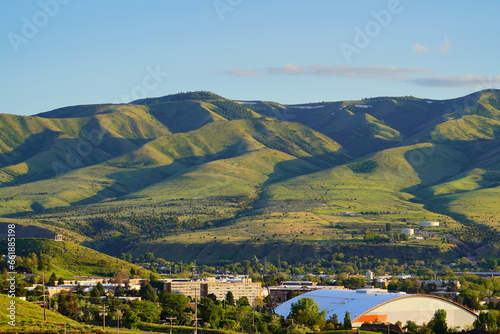 Landscape of Idaho state University campus and city Pocatello in the state of Idaho photo