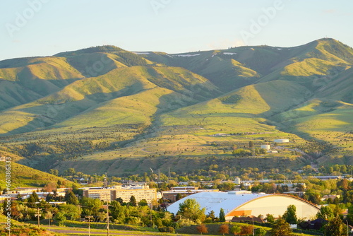 Landscape of Idaho state University campus and city Pocatello in the state of Idaho photo