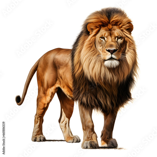 Furious lion isolated on white background © Picture Temple