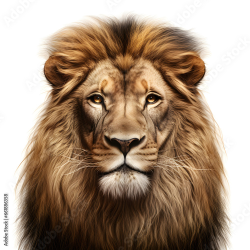 Fototapeta Naklejka Na Ścianę i Meble -  Furious lion isolated on white background