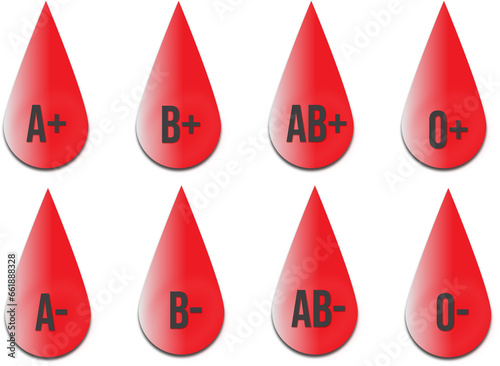 Blood type group on transparent background Blood transfusion Donor Day
