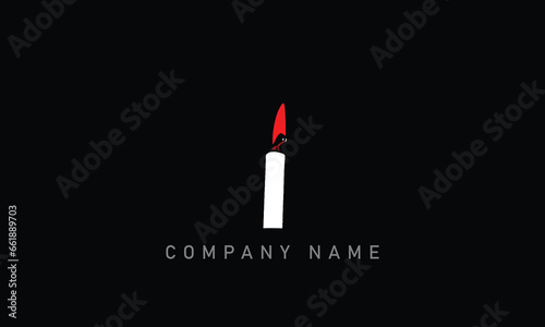 candle logo design with burning flame