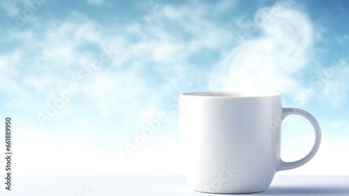 Enhance your morning coffee marketing with this image of rising steam from a coffee cup, signifying a fresh and aromatic brew.