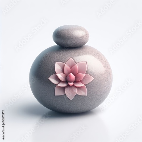 zen stones with flower