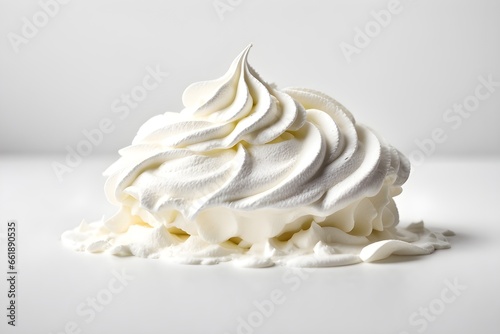 Vanilla cream with whipped cream. Generative AI.