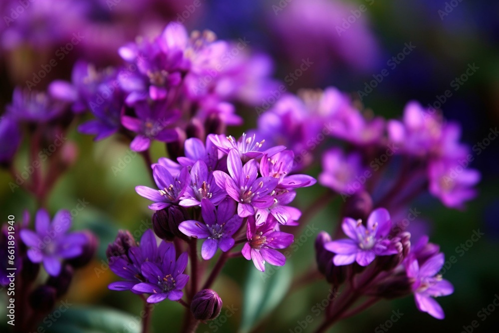 purple flowers in bloom. Generative AI