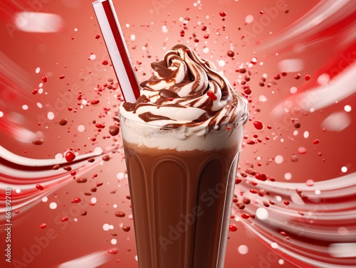 Peppermint mocha drink illustration background, peppermint lovers day 