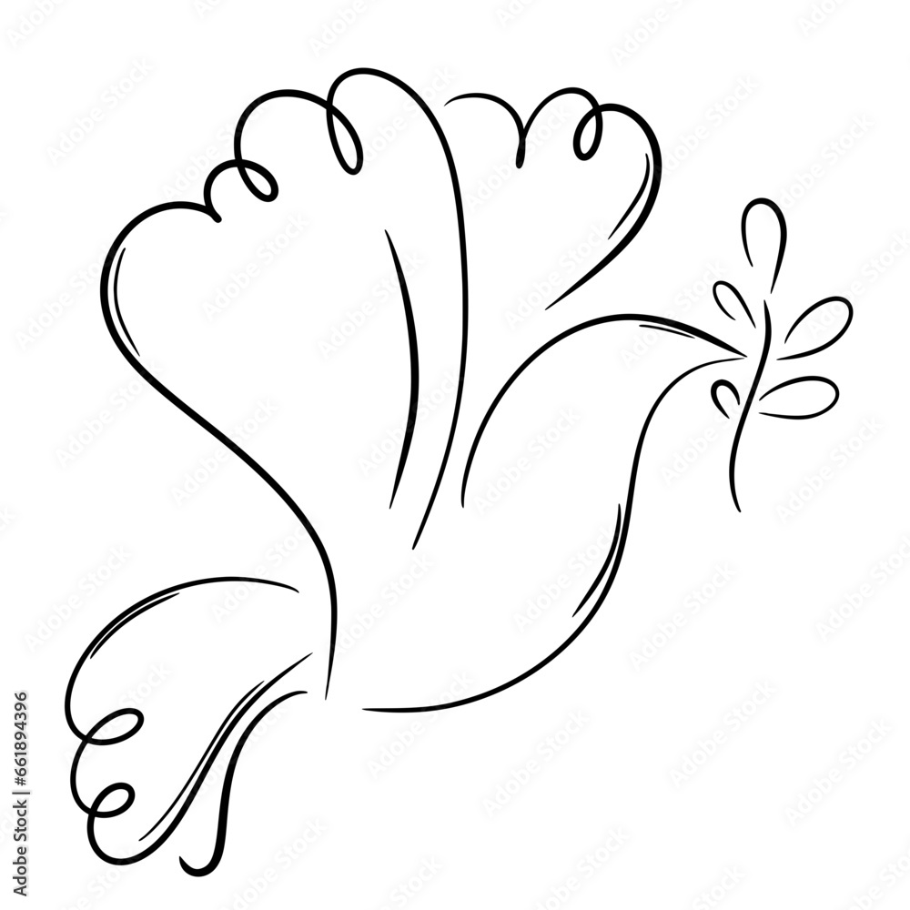 Dove with twig, peace symbol Dove with twig, peace symbol