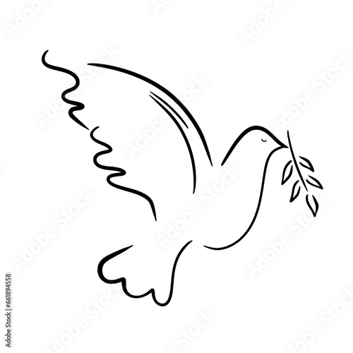 Dove with twig, peace symbol