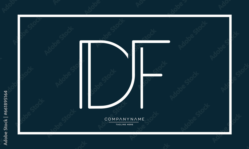 DF or FD Alphabet Letters Logo Monogram DF or FD Alphabet Letters Logo Monogram