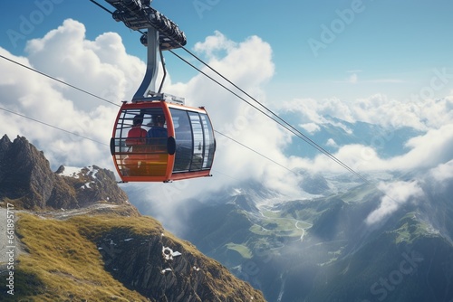 cable car on the mountain, Generative AI