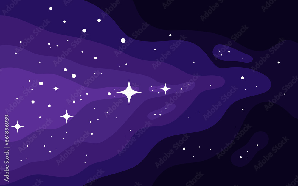 Vector space background . Cute flat style template with Stars in Outer space Vector space background . Cute flat style template with Stars in Outer space