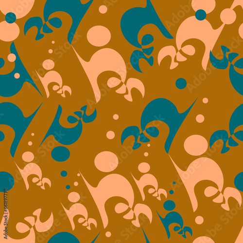 seamless pattern - abstract shapes in space.