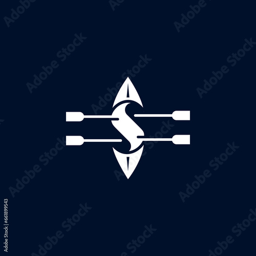 The logo is a canoe symbol with two pairs of oars.