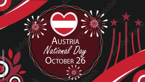 Austria National Day vector banner design. Happy Austria National Day modern minimal graphic poster illustration.