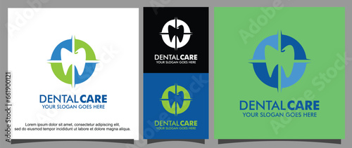 Dental care logo design template
