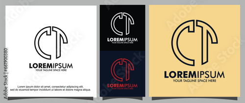 Letter C and T circle logo template
