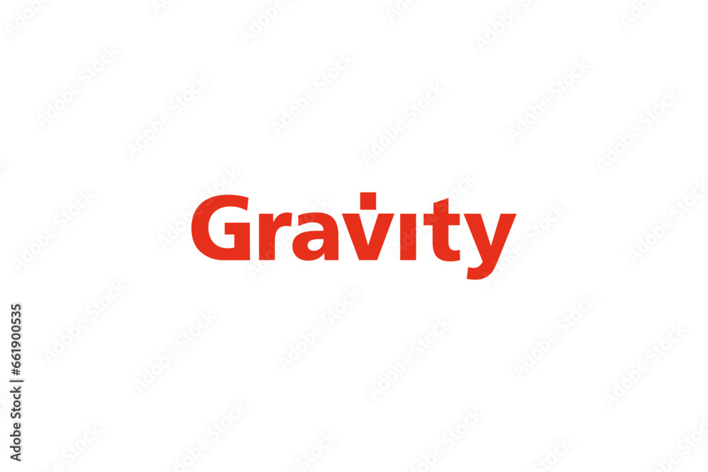 Vector is a Gravity Word. Simple and bold red logo.