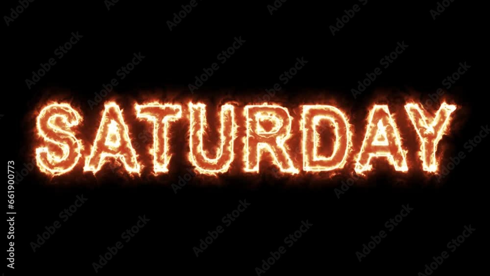 Saturday Glowing 3d sign. Abstract inscription on a black background. Saturday Glowing 3d sign. Abstract inscription on a black background.