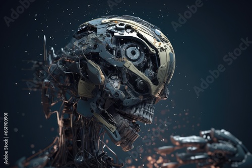 futuristic technology AI humanoid robotics demolition