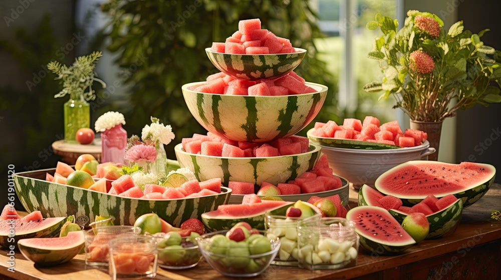 Fototapeta premium watermelon and table decoration
