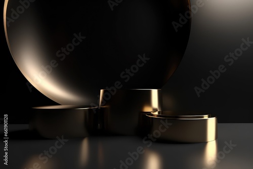 realistic blank pedestal stand photography for award presentation