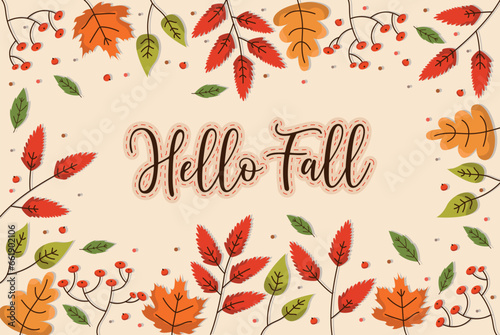 Hello fall vector frame