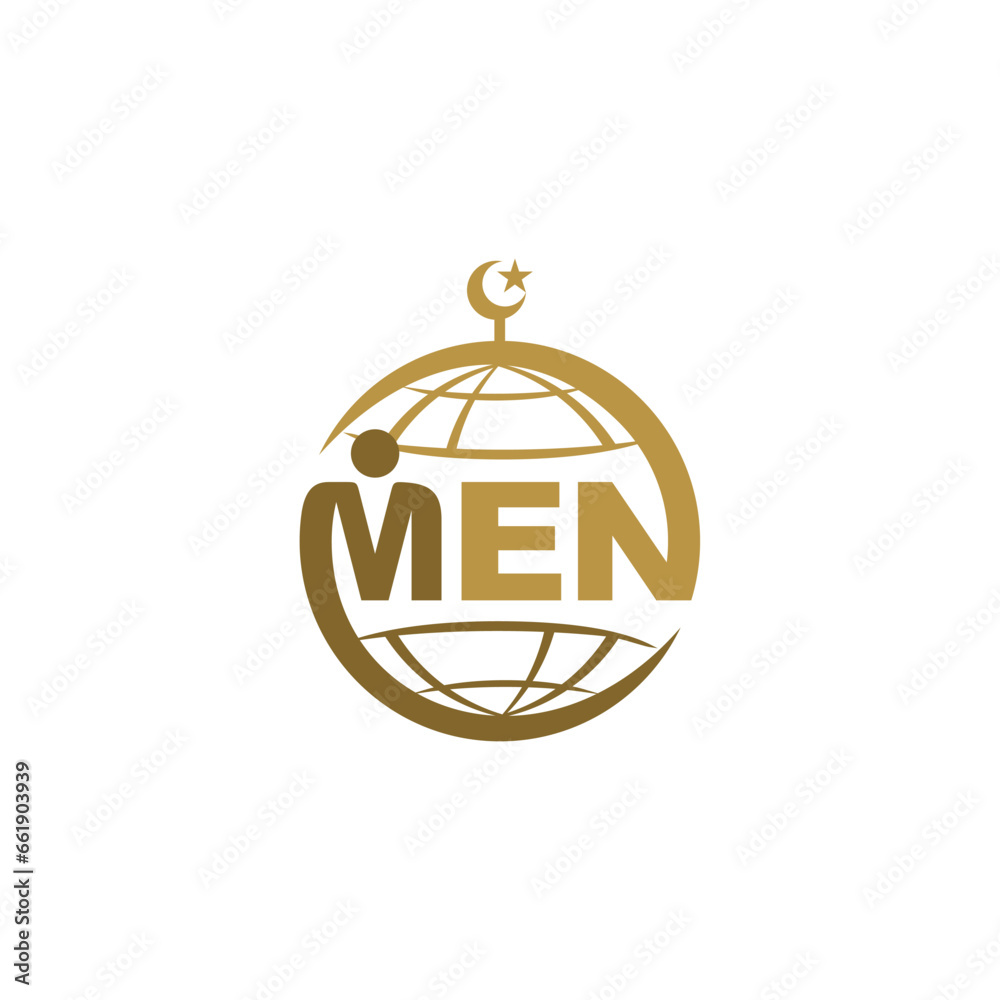 Fototapeta premium The logo consists of a globe symbol, a circle and the inscription MEN