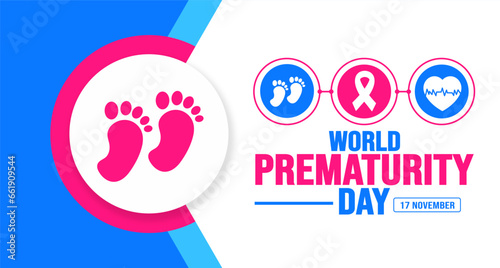 17 November is World Prematurity Day background template. Holiday concept. background, banner, placard, card, and poster design template with text inscription and standard color. vector illustration.