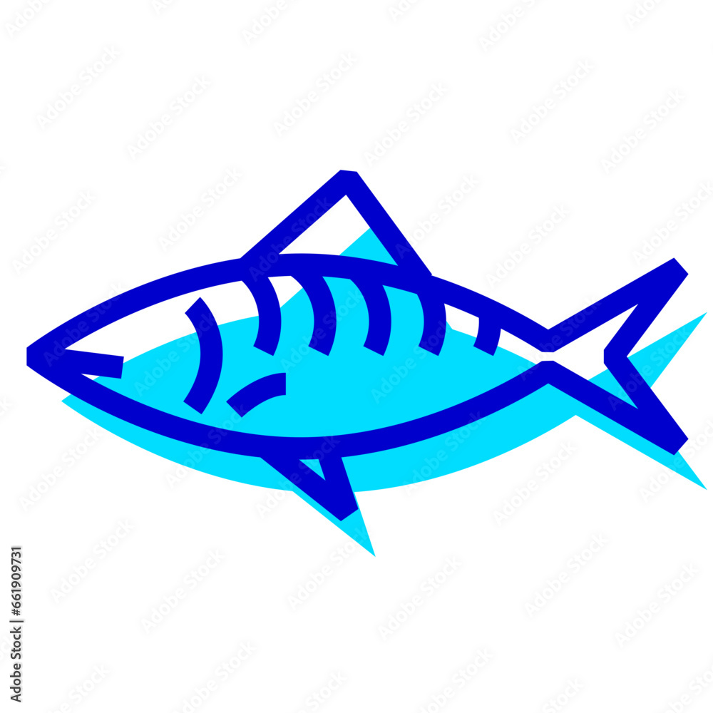 魚、サバを表す2色スタイルのアイコン 魚、サバを表す2色スタイルのアイコン