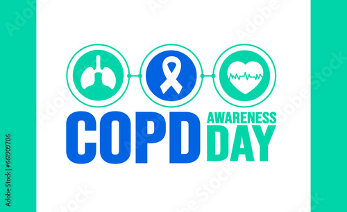 November is COPD Awareness Day background template. Holiday concept. background, banner, placard, card, and poster design template with text inscription and standard color. vector illustration.