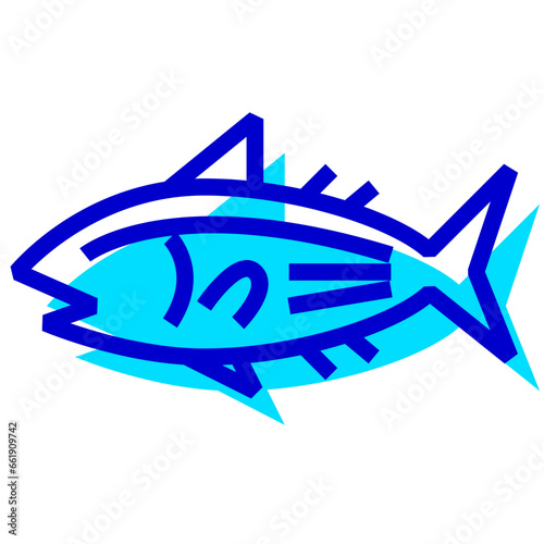 魚、カツオを表す2色スタイルのアイコン