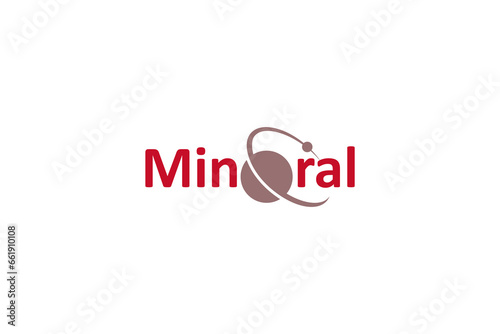 Vector is the word "Mineral". Inside the atomic trajectory symbol is the letter e.