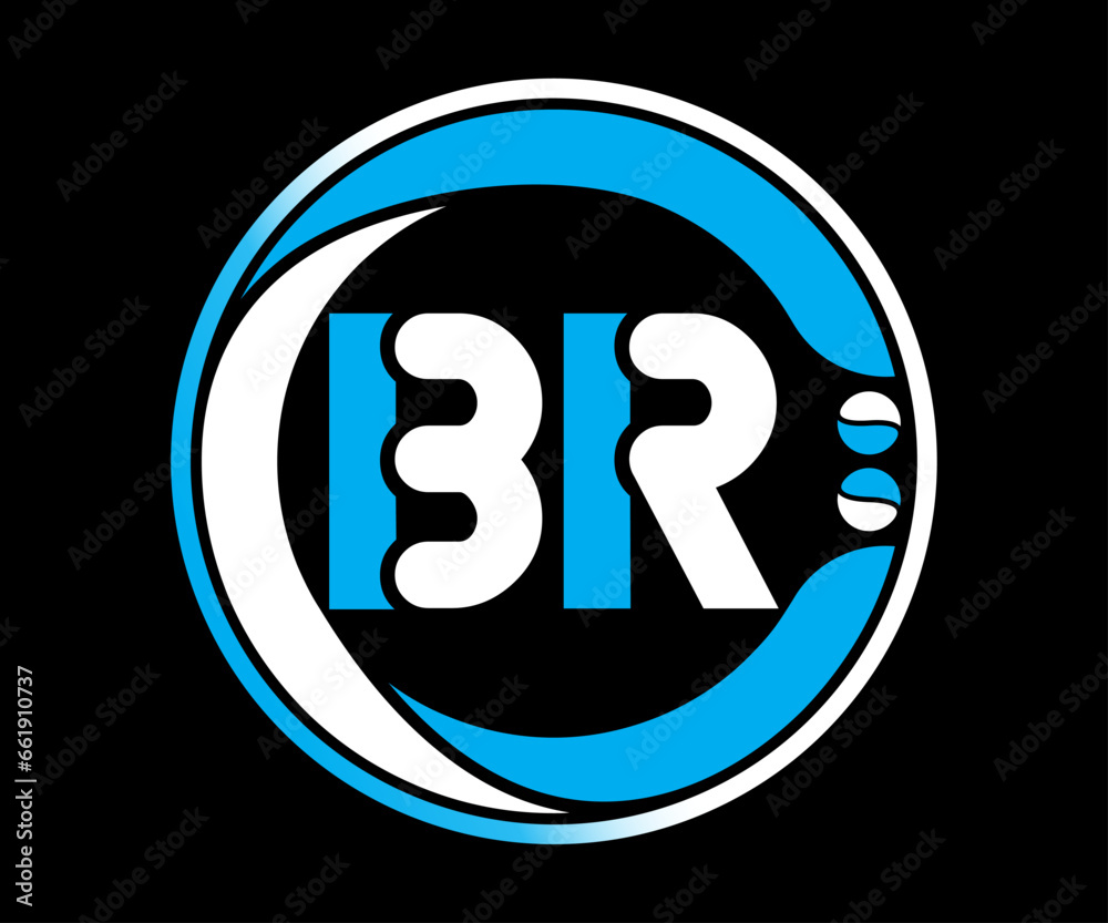 BR letter logo design with a circle shape BR Logo design with unique and simple design. BR letter logo design with a circle shape BR Logo design with unique and simple design.