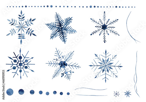  snow crystals - scheekristalle watercolor