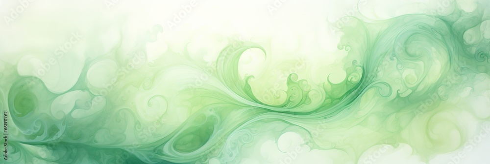 banner pastel watercolor green smoke abstract solid background, Abstract geometric form liquid splatter texture