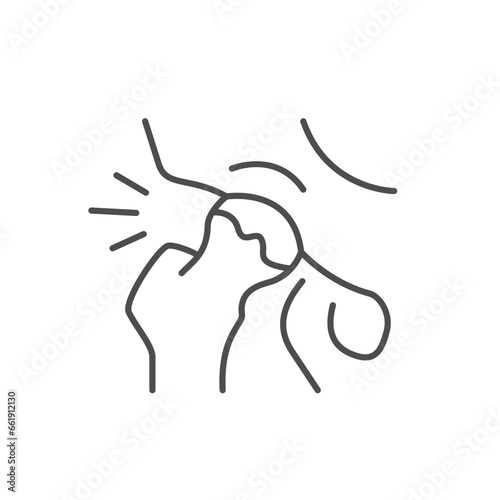 Hip ache line outline icon