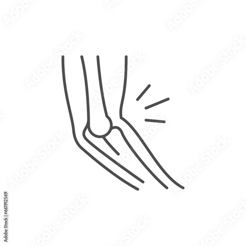 Elbow ache line outline icon