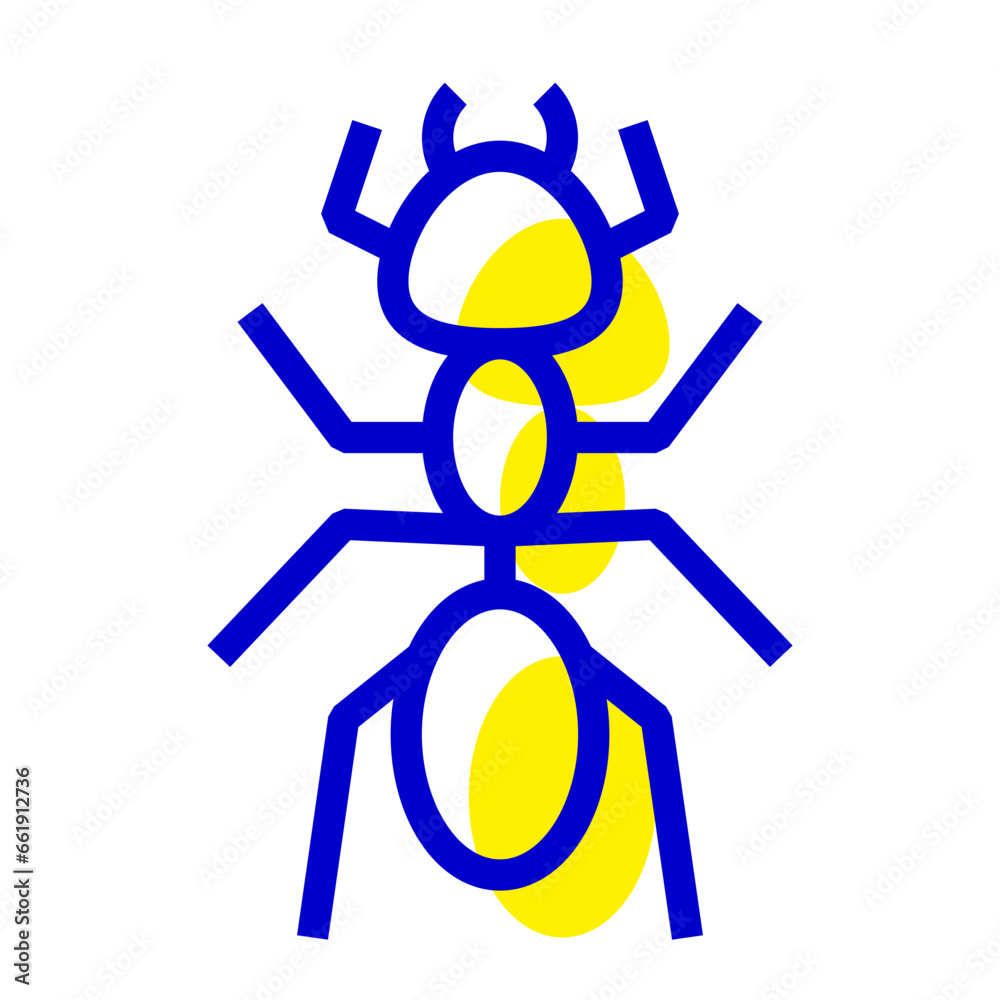 虫、アリを表す2色スタイルのアイコン