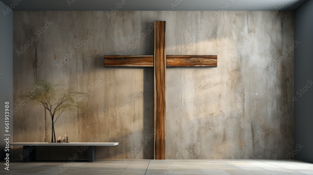 voluminous minimalistic catholic cross design