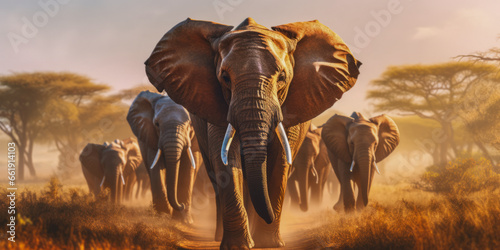 elephant in the savanna