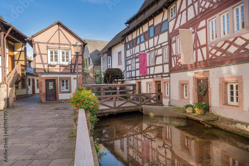 Annweiler am Trifels. A cozy place with many half-timbered houses. Wasgau, Rhineland-Palatinate, Germany, Europe © karlo54