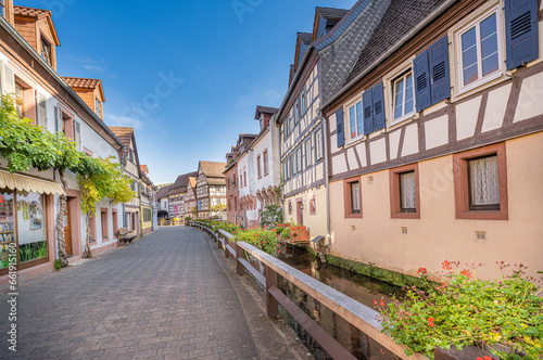 Annweiler am Trifels. A cozy place with many half-timbered houses. Wasgau, Rhineland-Palatinate, Germany, Europe © karlo54