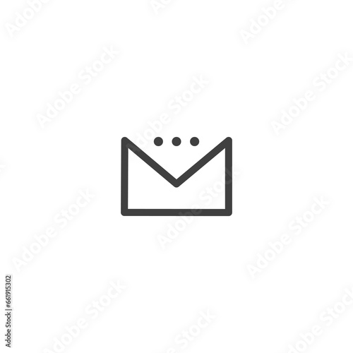 Outline email icon. Open the envelope pictogram. Security symbol, mobile app. Editable strokes. Vector illustration. photo